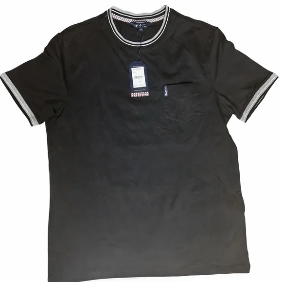 Ben Sherman Men’s Black T-Shirt | Medium | New With Tags | Dressy Tee - Picture 3 of 8
